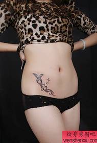 Women's Waist Butterfly Tattoo Pattern
