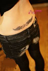 back waist angel wings tattoo picture