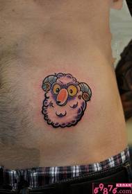 cute little sheep side waist tattoo picture