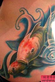 side waist fish tattoo works