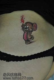 super cute waist mouse tattoo pattern