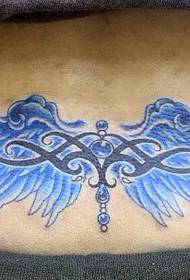 wzór tatuażu: wzór tatuażu skrzydła w kolorze tatuażu