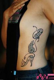 side waist vanilla cat creative tattoo pictures