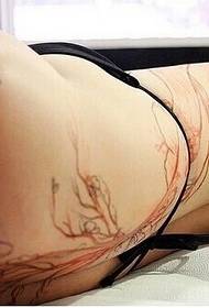 妖艳 sexy girl waist personality flower vine tattoo picture