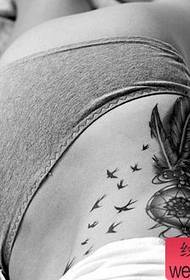 Women's side waist dream catcher tattoo work