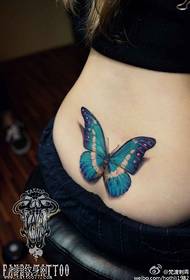 Female waist color butterfly tattoo pattern