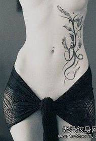 Tattoo show bar recommended a woman waist vine tattoo pattern