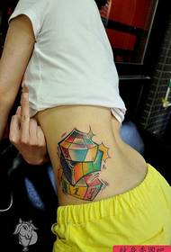 beauty waist beautiful Popular Rubik's Cube Tattoo Pattern
