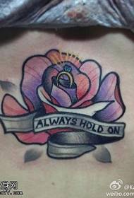 juosmens spalvos rožių tatuiruotės raštas
