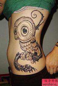 Tattoo show picture recommend a woman's waist owl tattoo pattern