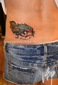 feminin talie culoare ochi pene tatuaj imagine