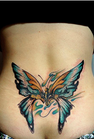 female waist color personalized butterfly tattoo pattern picture