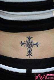 waist flower vine cross tattoo picture picture