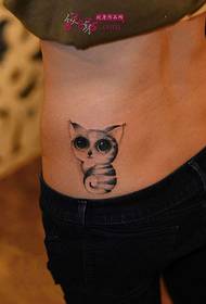 Gambar tato pinggang kucing sing apik banget