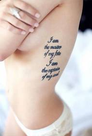 beauty side waist on the emotional letter tattoo picture