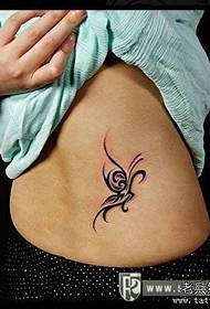 a woman's waist flower stem totem tattoo pattern
