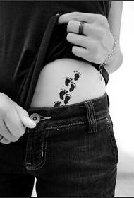 girl waist fashion fresh footprint tattoo picture picture