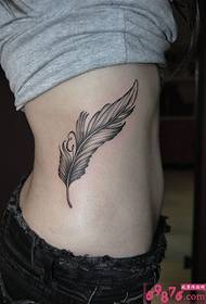 sexy waist sculpture feather tattoo picture