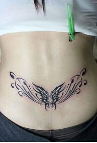 cinza de chica bonita sexy tatuaxe tótem de mariposa fresca
