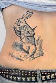व्यक्तिगत ऐलिस सफेद खरगोश टैटू तस्वीर