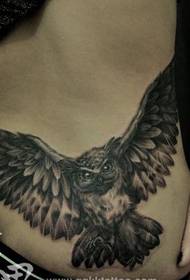 classic handsome waist owl tattoo pattern