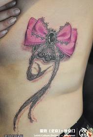 Women's side waist bow lace tattoo tattoo works