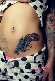 side waist revolver personalized tattoo picture