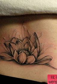 girl's waist only beautiful lotus tattoo pattern