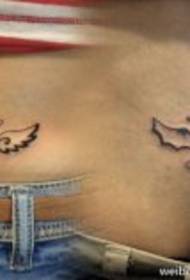 waist cute popular couple totem wings tattoo pattern
