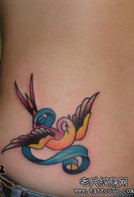 Tattoo show picture recommended a waist color swallow tattoo pattern