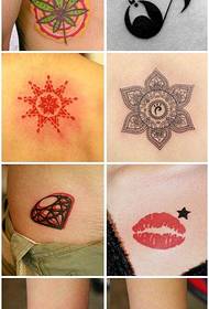 conjunto de pequeños patrones de tatuajes frescos