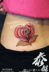 waist color rose tattoo figure