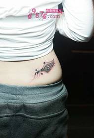 liten färsk ängel vingar sida midjan tatuering bild