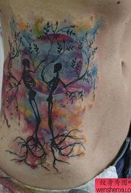 side waist color splash ink tattoo works