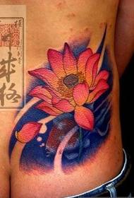 back waist pink lotus tattoo picture  70728-recommended for an inside feather tattoo picture