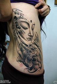 Tatuaje figura gomendatzen da alboko gerrian Buddha lotus tatuaje lana