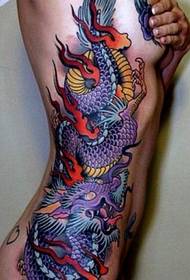 recommended a side waist personality dragon tattoo pattern