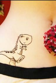trend girl waist sexy lotus cute animal tattoo picture