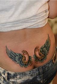 waist color fashion good-looking wings tattoo pattern picture
