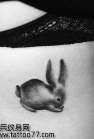 Beauty Waist Lovely Little white rabbit tattoo pattern