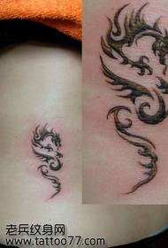 beautiful looking totem dragon tattoo pattern
