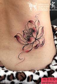 beauty Waist beautiful and beautiful lotus tattoo pattern