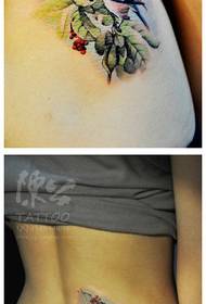 beauty waist fashion birdie tattoo pattern