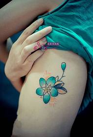 fresh small flower side waist tattoo picture