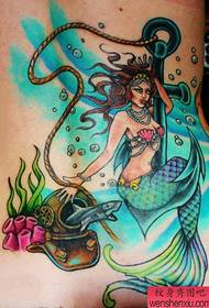 waist color mermaid anchor tattoo works by Tattoo sharing