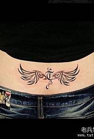 Wingsенски крилја на половината Англиски збор тотем шема на тетоважа