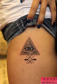 Thigh God's Eye Tattoo Pattern