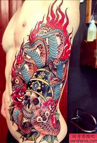 side waist color hydra tattoo body tattoo Works