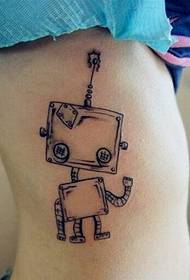 एक लड़की की कमर छोटी रोबोट टैटू तस्वीर