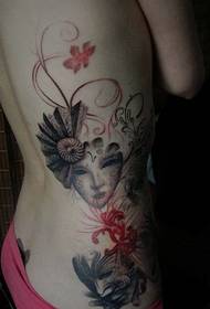 creative mask beautiful waist tattoo recommended picture